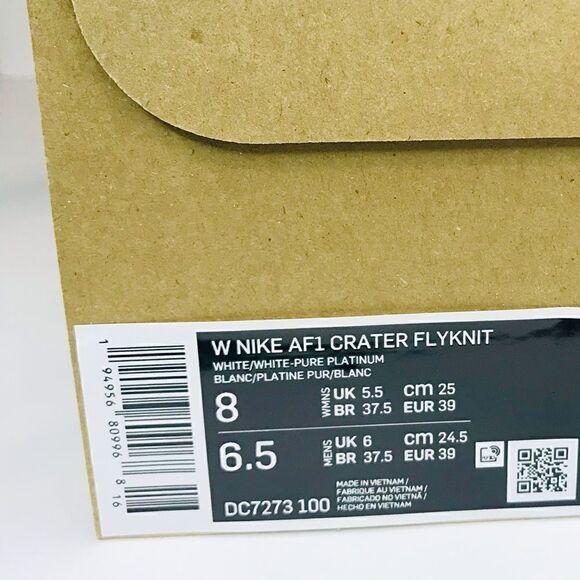 New! Nike Air Force 1 Crater FlyKnit White Blue Women’s Sneakers Shoes - Picture 15 of 15